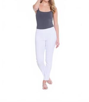 NEW MULTIPLES pull-on ankle pants with front and back pockets in white